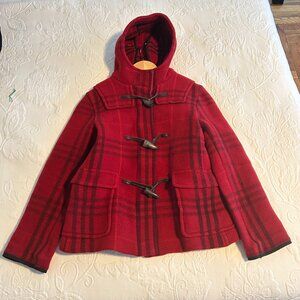 Burberry London Red Plaid Wool Jacket (Size XS)